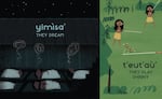 A Takelma board book shows words for activities such as dreaming and playing games.
