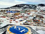 McMurdo Station is photographed from the air on Oct. 27, 2014.