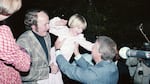 Kristen Bergeron née Olson, then age 5, enthusiastically greets President Jimmy Carter upon his arrival at her family's home in Portland, Ore. May 4, 1978.