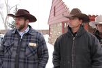 Ryan Bundy, right, told OPB that he and the other armed men occupying the Malheur National Wildlife Refuge headquarters will leave if Harney County residents want them to. The self-proclaimed militiamen have been occupying the buildings since Saturday.