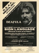A movie poster for "Deafula" (1975).