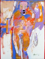 "Bear Mother" 2013; painting: acrylic on canvas; 48 x 36 inches