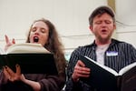 Singers perform at the 34th Pacific Northwest Sacred Harp Singing Convention in Portland, Ore. on Oct. 19, 2025.