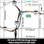 Portland drivers should avoid Interstate 84 at the I-205 interchange if possible this weekend. Several closures will be in place while crews repave the freeway.