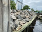 A section of Norfolk's existing floodwall downtown, built by the Army Corps in 1971. It will be expanded as part of the new project.