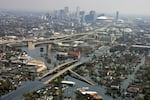 Floodwaters from Hurricane Katrina fill the streets near downtown New Orleans on Sept. 5, 2005. 