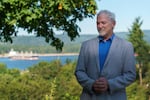 Mike Reuter, mayor of Kalama, at his home overlooking the lower Columbia River, July 29, 2021. Reuter was one of the few elected opponents to building a $2 billion methanol plant on the river that would convert fracked natural gas into methanol. 
