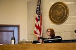 Multnomah County Circuit Court Judge Kathleen Dailey presides during a hearing in her seventh-floor courtroom at Multnomah County Courthouse in Portland, Ore., Friday, May 17, 2019. Dailey oversees treatment court, a program for nonviolent offenders with drug-related arrests.