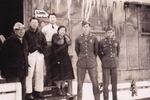 Linda Tamura's father, Harry Tamura, visits his family at the Tulelake internment camp. Harry Tamura served in the U.S. Army during the war.