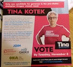 Oregon Democrats are putting abortion rights front and center in their campaign messaging, such as in this mailer from Tina Kotek, Democratic candidate for governor.