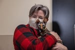 Sekmet is reunited with her owner, Christine (Kiki,) at DoveLewis animal hospital. Portland, Feb. 2025