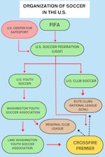 The United States Soccer Federation (USSF) governs all organized soccer in the U.S., including the professional teams. The U.S. Center for SafeSport is an independent entity that has jurisdiction to resolve abuse and misconduct reports in soccer and other Olympic sports.