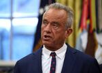  Secretary of Health and Human Services Robert F. Kennedy Jr. seen speaking in the Oval Office at the White House on January 29, 2026 in Washington, D.C. 