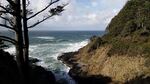 Devils Churn, a popular stopping point at Cape Perpetua, is a somewhat narrow slice in the coastal basalt rock known for boiling water that kicks up large sprays of waves.