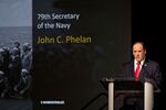 John Phelan, 79th U.S. Secretary of the Navy speaks onstage during the Reindustrialize Conference 2025 on July 16, 2025 in Detroit, Michigan.