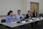 Tri-County health officer Dr. Jennifer Vines, left, talks about Oregon's finite resources with COVID-19 tests. She's joined by state health officer Dr. Dean Sidelinger, center, Washington County health officer Dr. Christine Baumann and Clackamas County health officer Dr. Sarah Present at the Portland State Office Building in Portland, Ore., Thursday, Mar. 5, 2020.