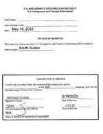 Shortly after receiving a notice that his client, "M.N" was being sent to South Africa, Ryan received another notice: his client was being sent to South Sudan.