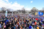 Protesters at the March for Life on January 20, 2023 in Washington DC.