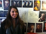 Carly Sertic draws many of the pictures for the Grimm book.