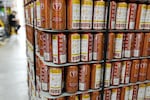 Cans of craft beer are stored at Pryes Brewing Company in Minneapolis, Wednesday, Aug. 26, 2026.