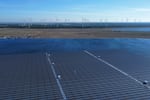 Floating solar panels operate on the Cottbuser Ostsee lake near Cottbus, Germany, Wednesday, Oct. 16, 2024.