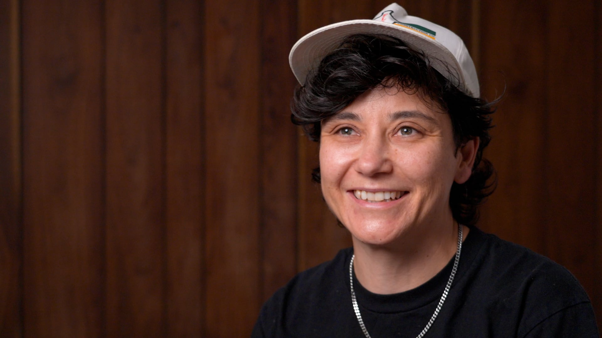 Esther Godoy, seen here in her home on September 8, 2024, is the founder of the multimedia project