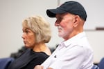 Bill Willitts, right, sits with his wife Zoe at the Deschutes County Planning Commission meeting in Bend, Ore., on Sept. 10, 2026.