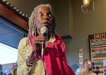 Portland City Commssioner Jo Ann Hardesty speaks to supporters on election night at the Redwood Cafe on May 17, 2022 in Portland, Ore.