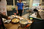Jae Parks points out the hash made with, what else, surimi.