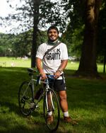 Miguel Angel Simon at the Black Liberation Ride in Portland, Ore., Friday, June 19, 2020.