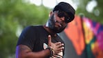 Talib Kweli of the rap duo Black Star, photographed performing in New York City on July 22, 2017.