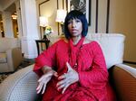 Deborah Watts speaks on Aug. 27, 2015 in Jackson, Miss. about the slaying of her cousin, Emmett Till.