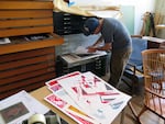 Printmaker John Goff shares his studio with two other artists.