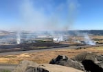 ODOT and Oregon State Police have shut down I-84 as wildfires burn west of The Dalles, June 2, 2021.