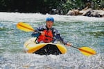 Bruce Campbell kayaks along the Rogue River in his new film, "Ernie & Emma." Campbell says that Southern Oregon is a beautiful, diverse place that hasn't been overexposed in movies yet — and that he wanted to showcase its magic.