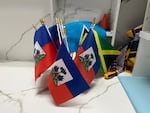 Haitian flags at the offices of the Haitian Bridge Alliance, a San Diego nonprofit.