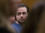 Opening arguments began Tuesday on the first day of the Jeremy Christian trial at Multnomah County Courthouse in Portland, Oregon. Jan. 28, 2020.