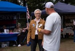 Gov. Tina Kotek tours the booths at the union event.