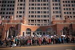 Hundreds of demonstrators protested against Department of Government Efficiency cuts outside the headquarters of the National Oceanic and Atmospheric Administration on March 03, 2025 in Silver Spring, Md. The Trump administration fired about 800 probationary staff at NOAA, one of the world’s premier centers for climate science. The layoffs are on top of about 500 employees who left the agency after taking the so-called deferred resignation offer.