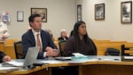 Krista Perez, a candidate for a Washington state House seat, sits next to defense attorney Scott McGinty during an arraignment hearing on Friday, Sept. 18, 2026 in Tacoma Municipal Court. Perez pleaded not guilty to driving under the influence.