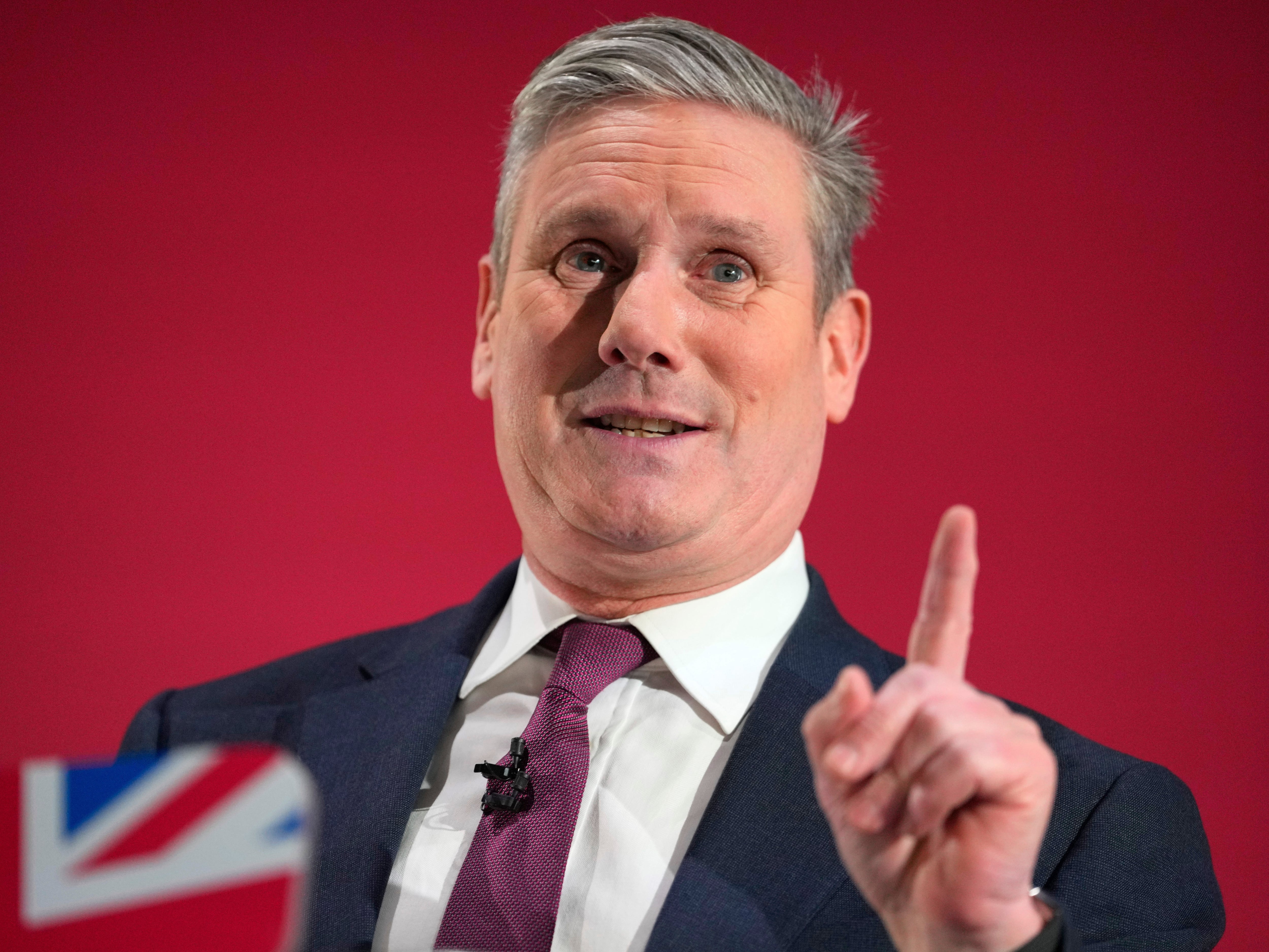 Keir Starmer, leader of Britain's opposition Labour Party, delivers a speech at a business conference in London, on Feb. 1, 2024. 