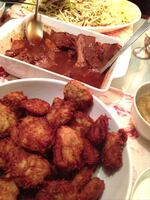 Potato latkes & braised brisket 