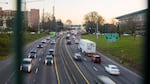 Interstate 5 runs through the Rose Quarter in Portland, Oregon, Thursday, Dec. 7, 2017.