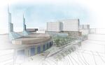 Artist's May 2015 rendering of Oregon Convention Center hotel.