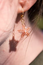 Katie Darr, a communication and engagement specialist with Oregon Department of Fish and Wildlife, shows her sea star earrings.