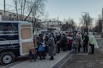 A local charity hands out bread and pasta in Chișinău, Moldova, Dec. 19, 2023. Inflation brought on by the war in Ukraine and Russia’s economic manipulation has had a disproportionate impact on poorer Moldovans.