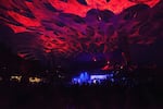 Night falls on the Mount Hood Stage at Pickathon Sunday, Aug. 6, 2017.