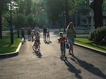 People in the Shevchenko City Garden in Kharkiv, Ukraine, on May 31.