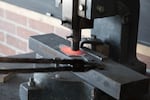 Each Oaks Bottom Forge blade must remain red-hot to keep the material pliable.