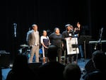 Speakers Alberto Moreno (Executive Director for the Oregon Latino Health Coalition), Ana del Rocio Valderrama (chief of staff to State Representative Jessica Vega Pedersen), Oregon Poet Laureate Elizabeth Woody, emcee Kevin Carroll, and Natalie Sept. 